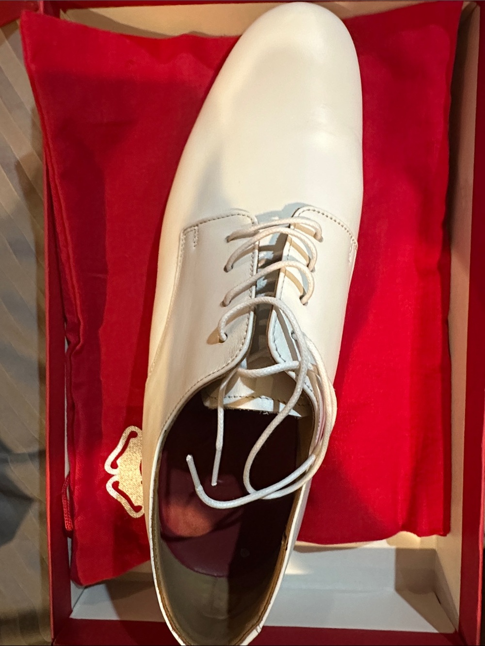 Grenson White Leather Lace-Up Oxford